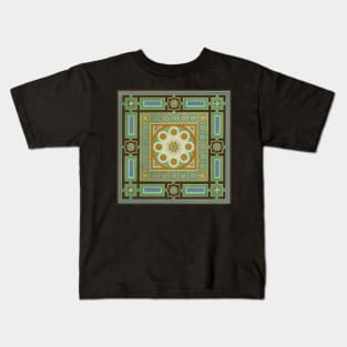 Green Ornate Decorative Tile Kids T-Shirt